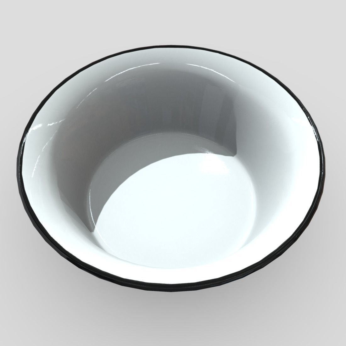 Enamel Bowl 1 Low-poly 3D model_2