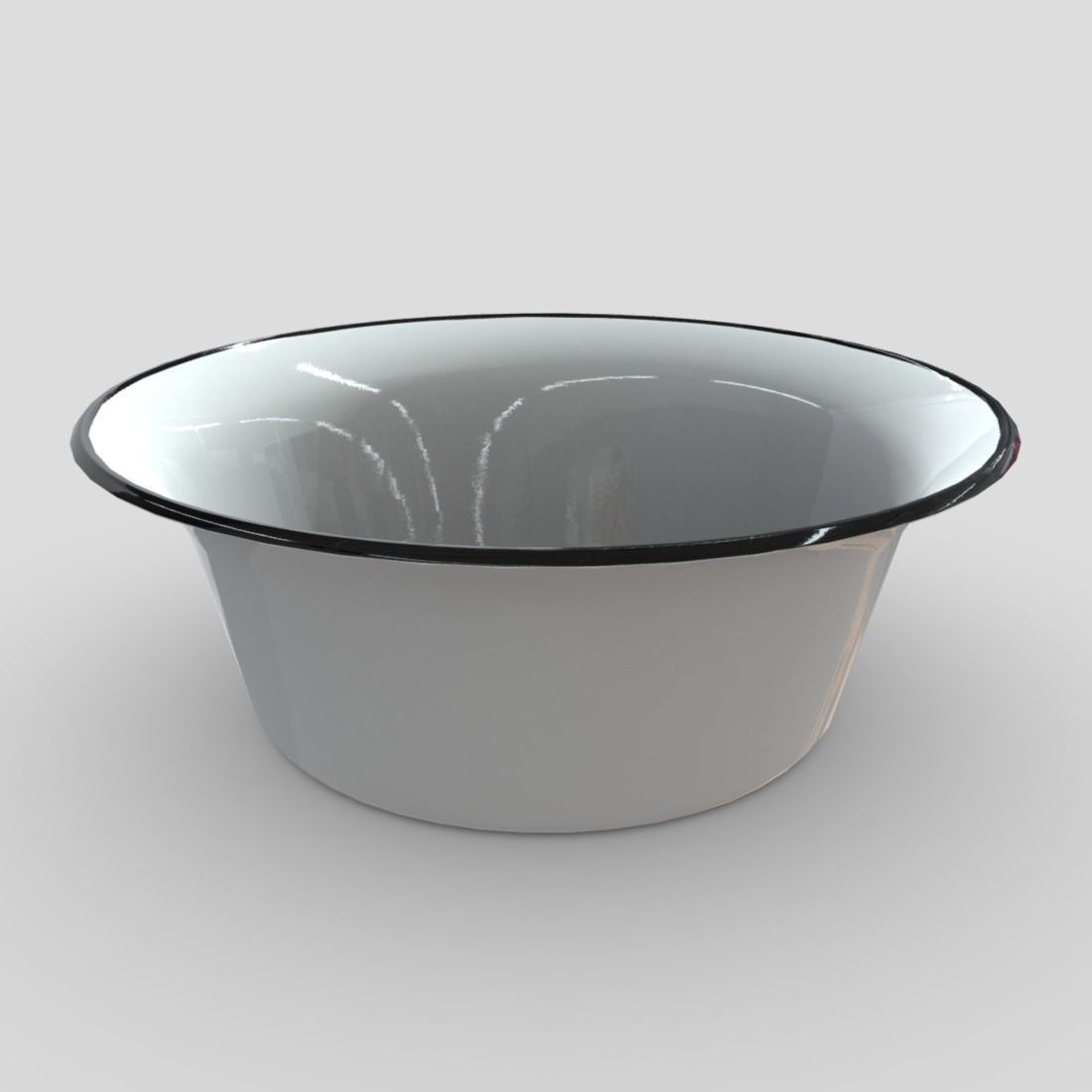 Enamel Bowl 1 Low-poly 3D model_6