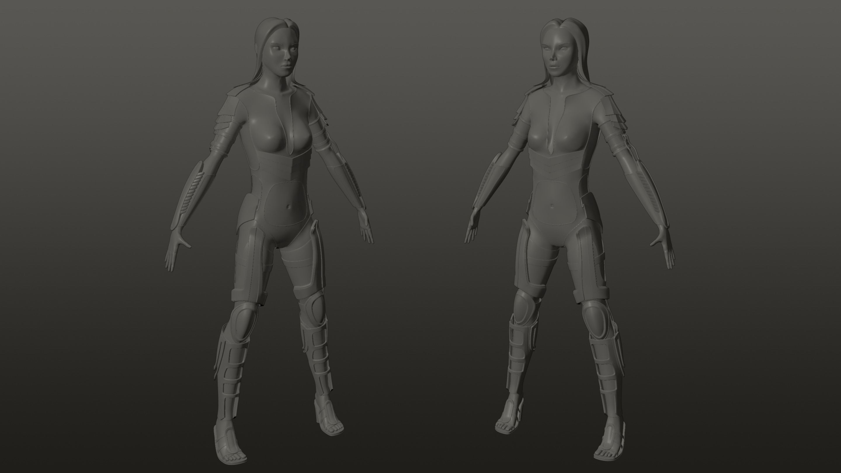 character female figure 3D print model
