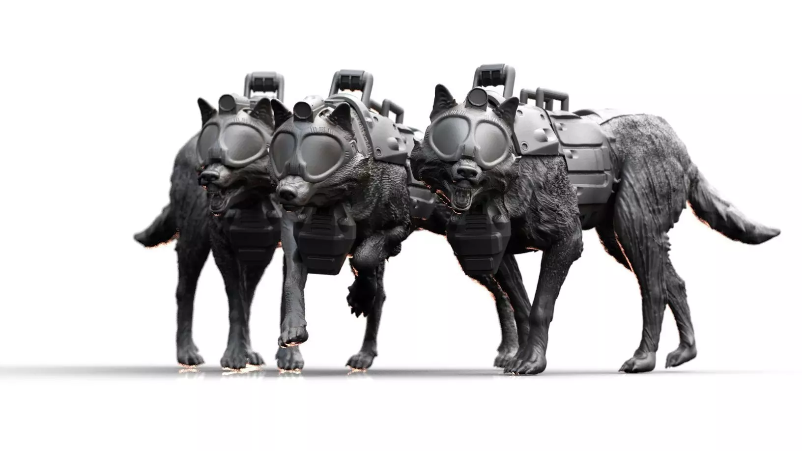 Military Working Dog Miniatures 3D print model_0