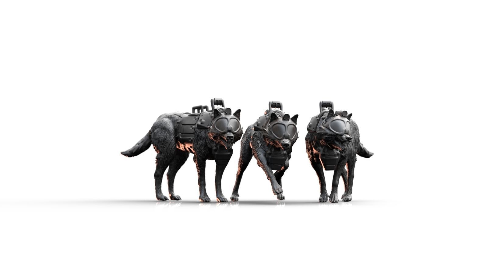 Military Working Dog Miniatures 3D print model_2
