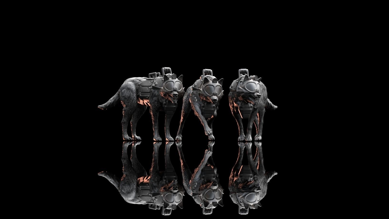 Military Working Dog Miniatures 3D print model_3