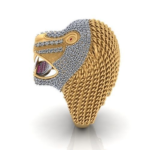 Lion antique Ring 3d Print STL file  3D print model