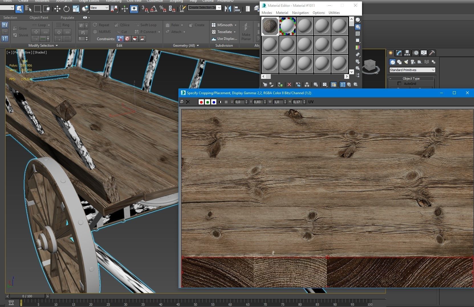 Wooden cart covered with snow 01 3D model_25