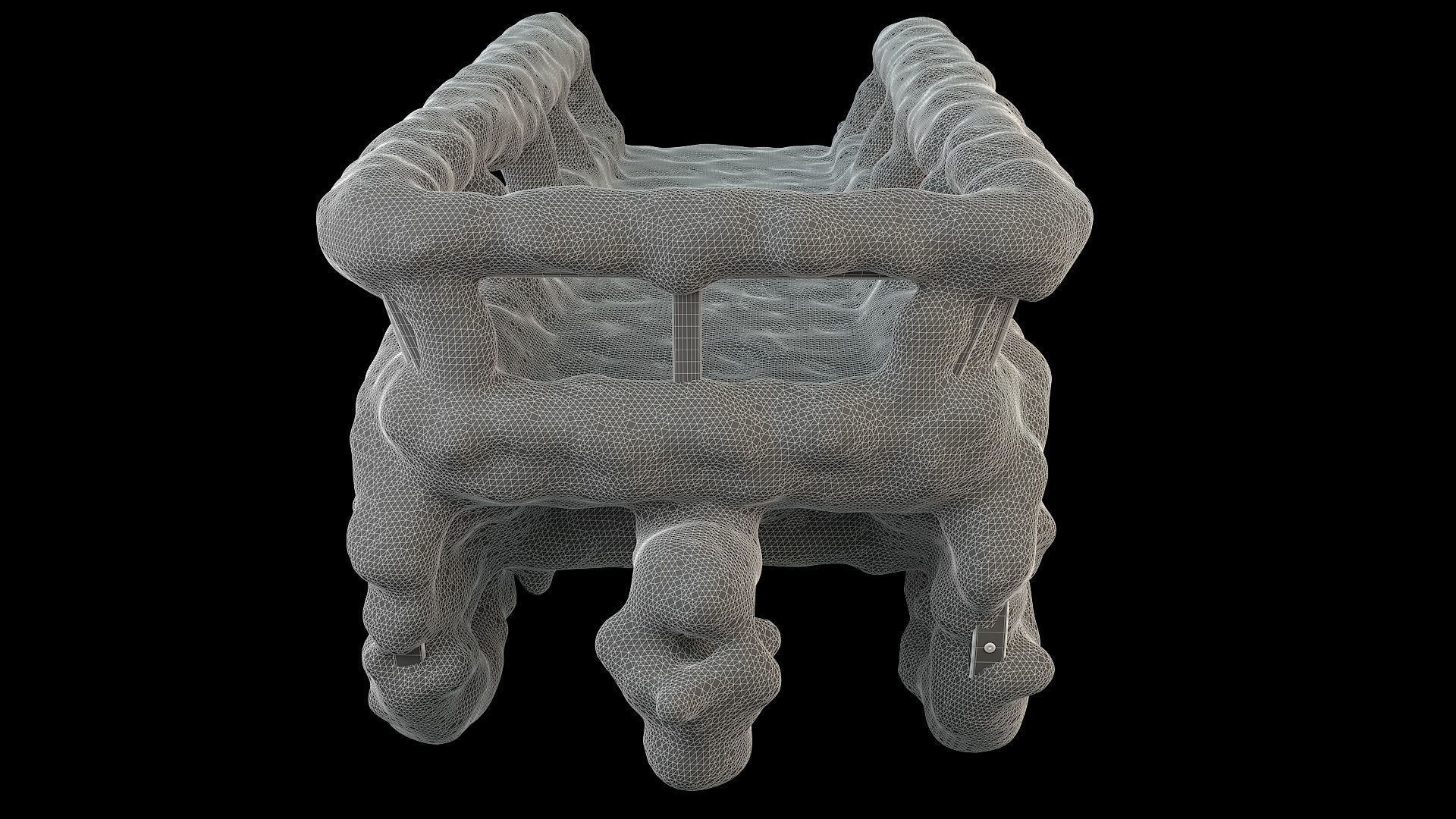 Wooden cart covered with snow 01 3D model_19