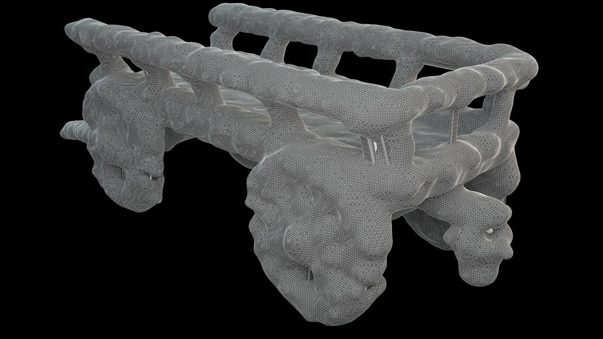 Wooden cart covered with snow 01 3D model_23