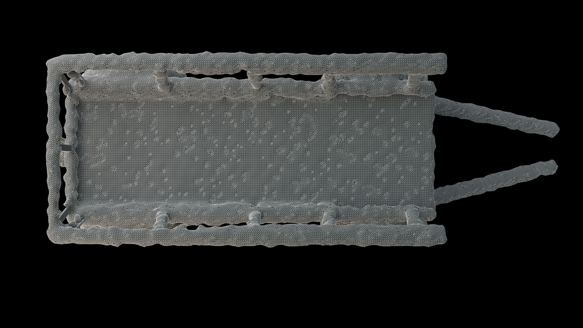 Wooden cart covered with snow 01 3D model_15