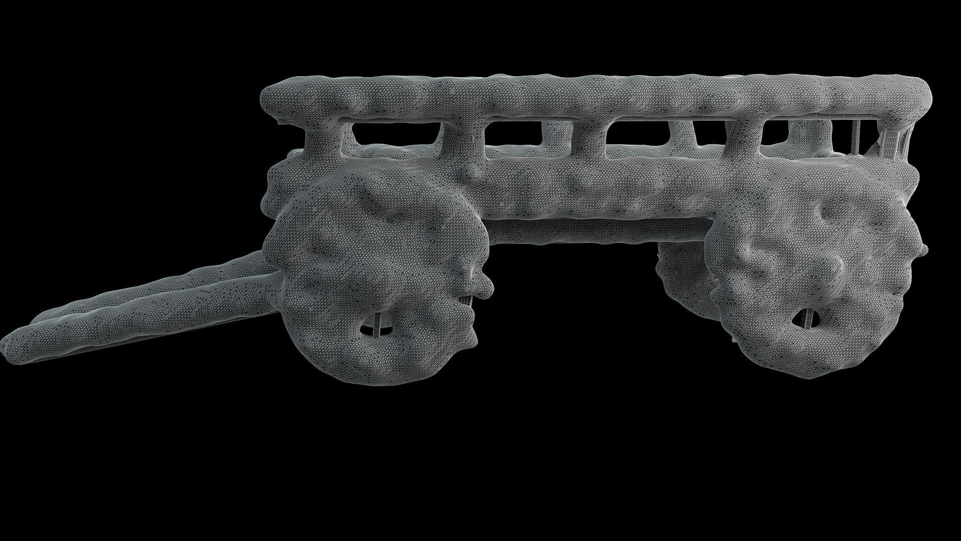 Wooden cart covered with snow 01 3D model_18