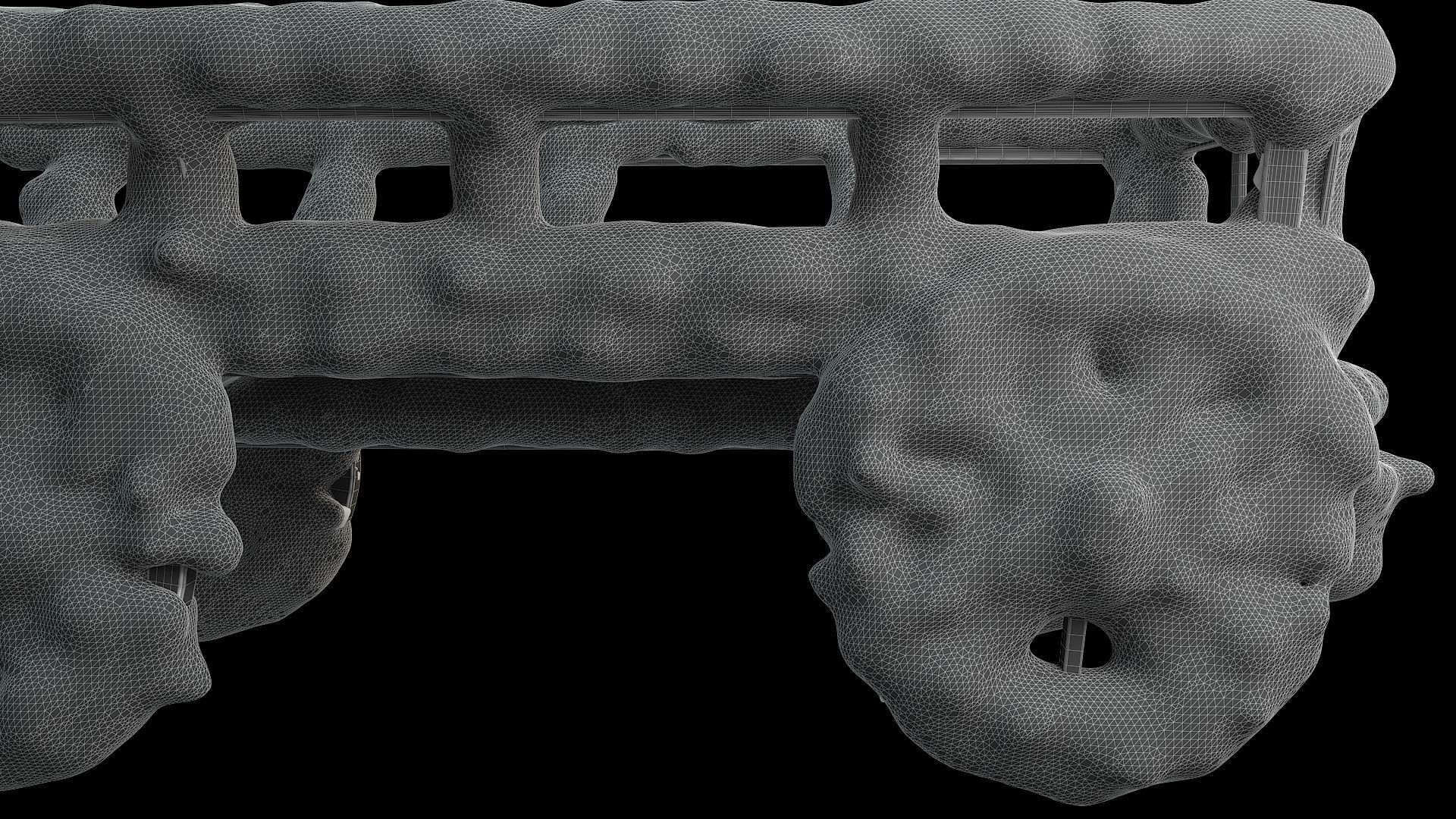 Wooden cart covered with snow 01 3D model_13