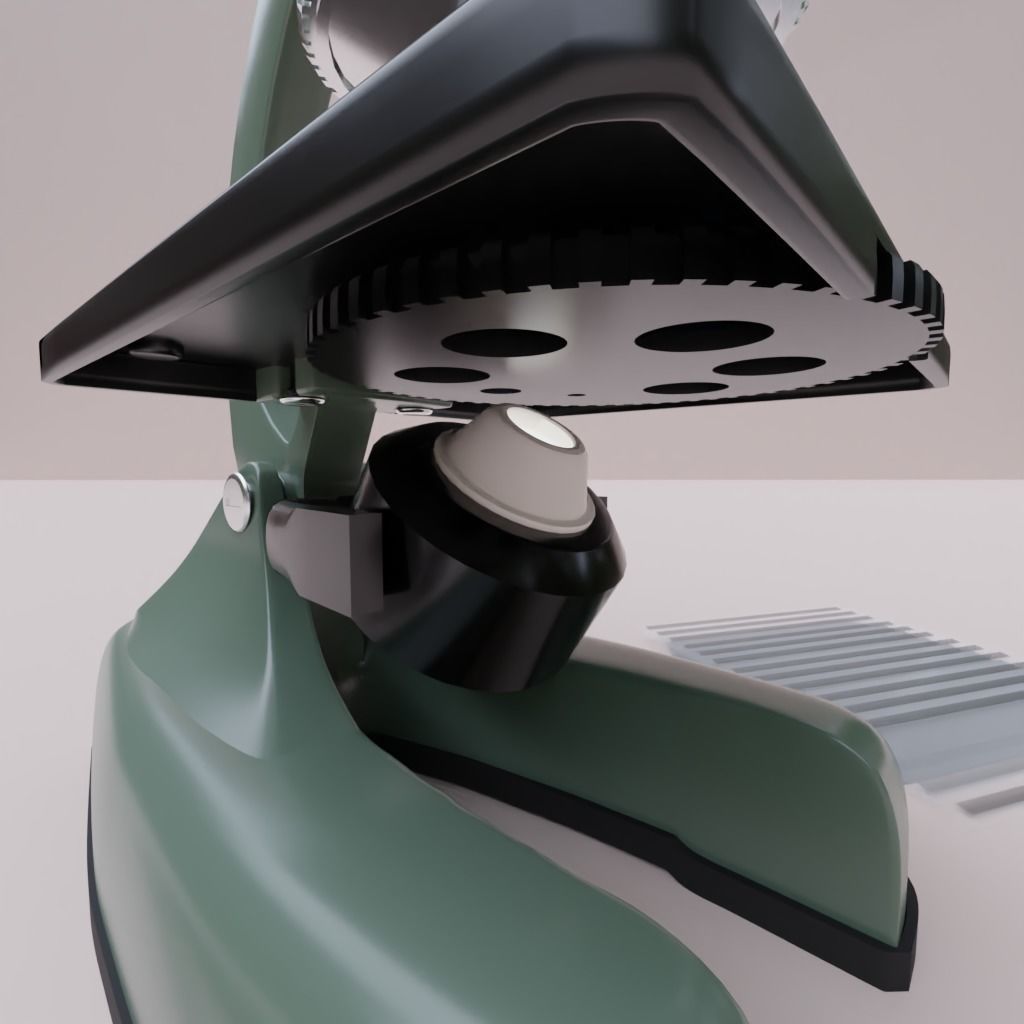 Rigged Microscope with Tools and plates 3D model_4