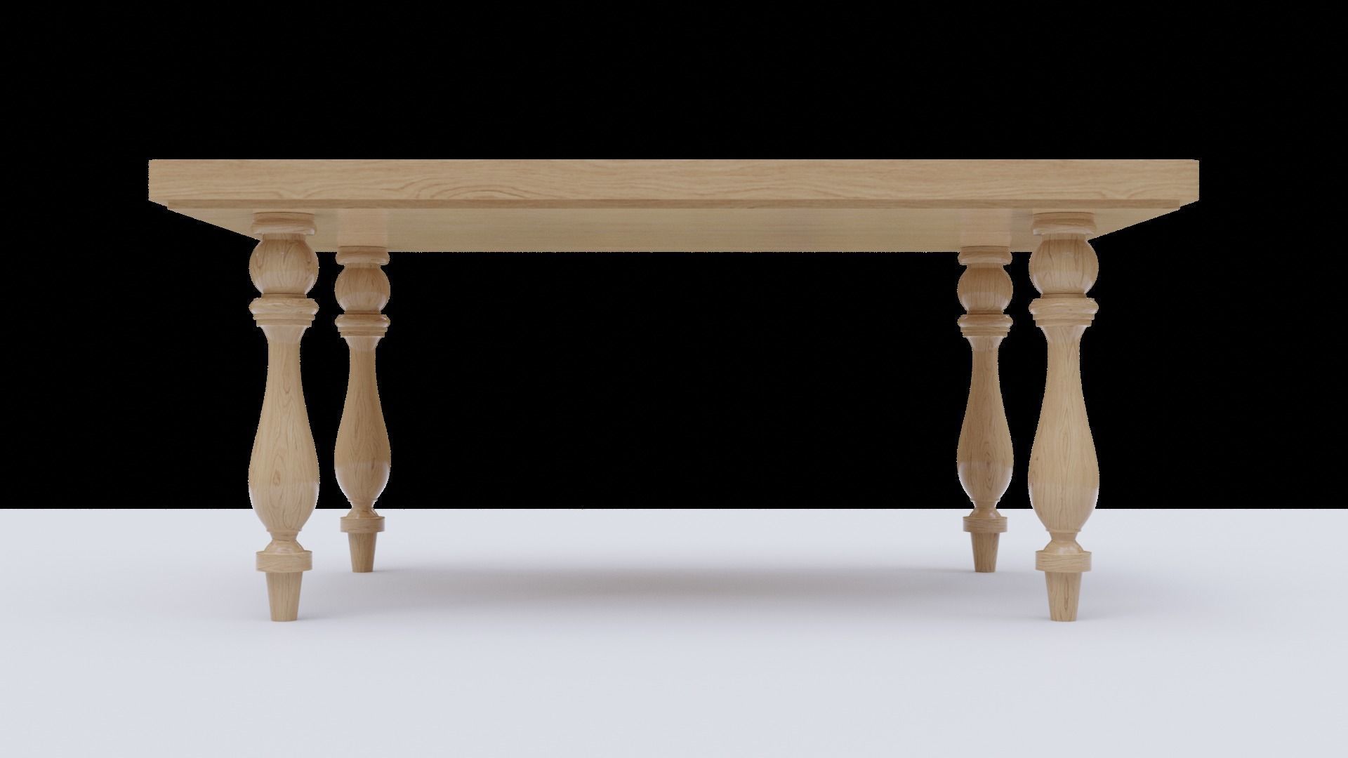 wooden table 3D model_7
