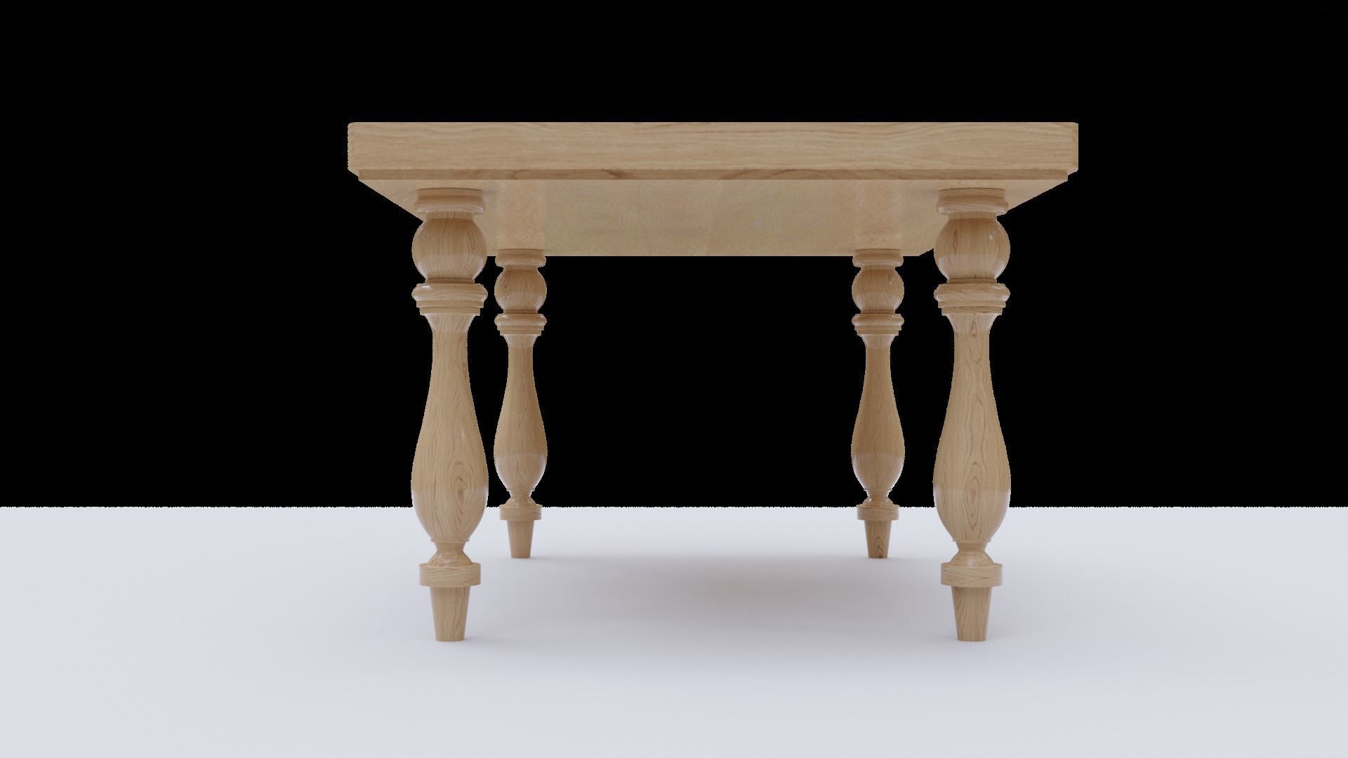 wooden table 3D model_2