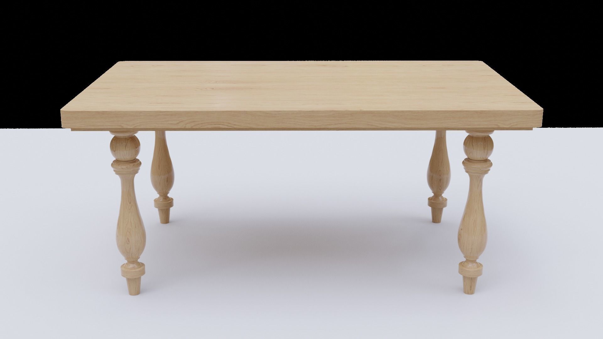 wooden table 3D model_3