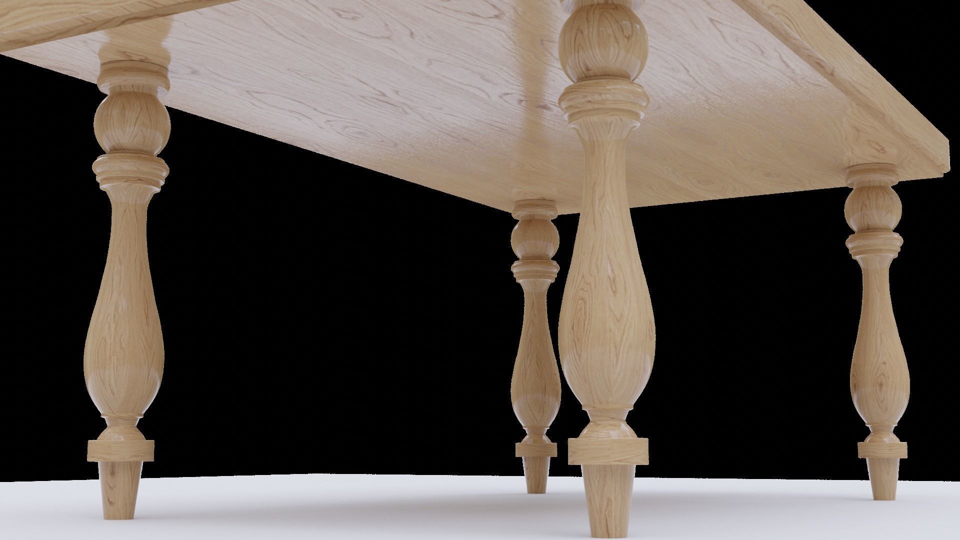 wooden table 3D model_5