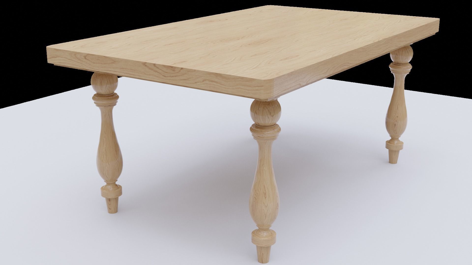 wooden table 3D model_1