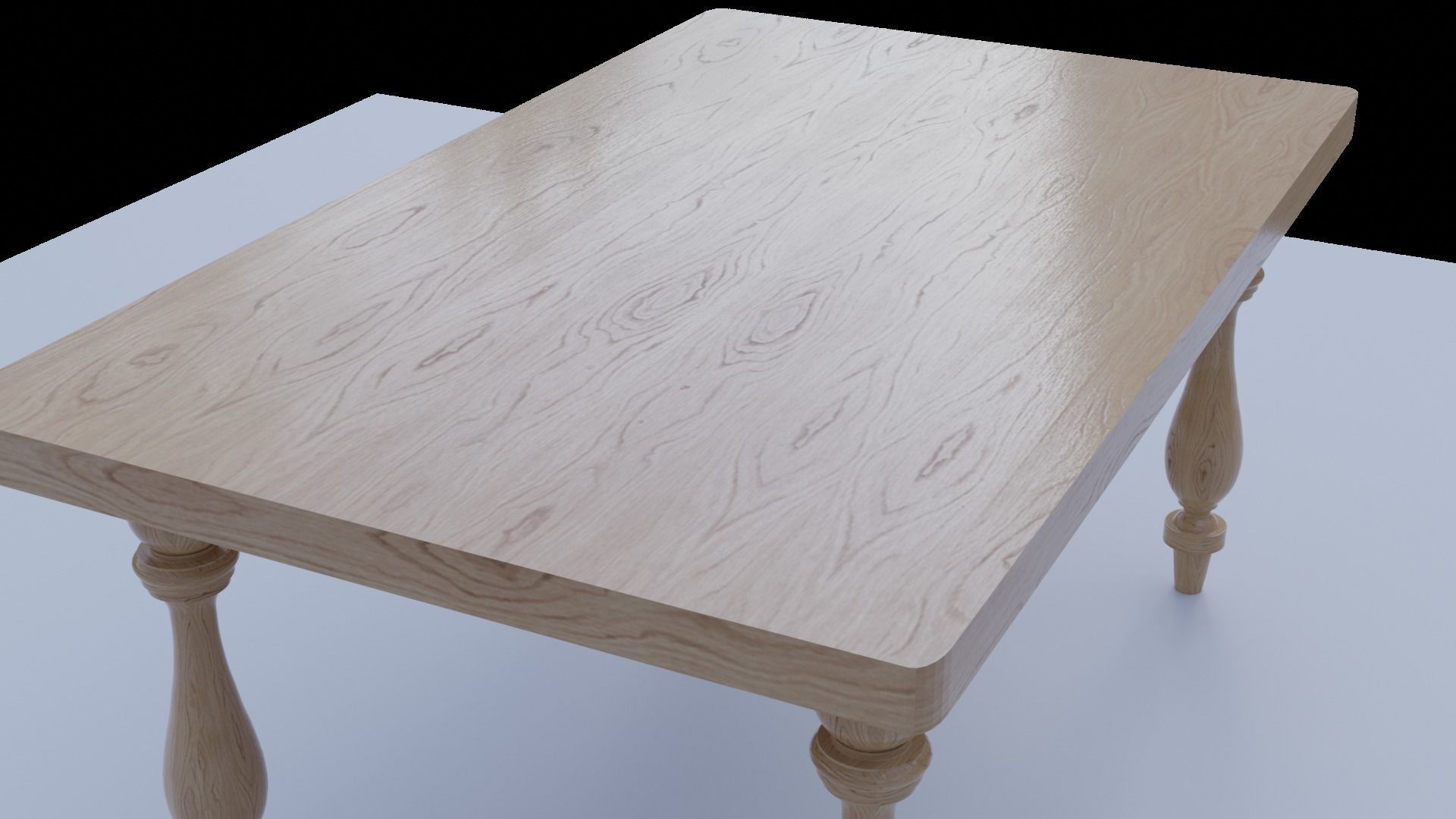 wooden table 3D model_4