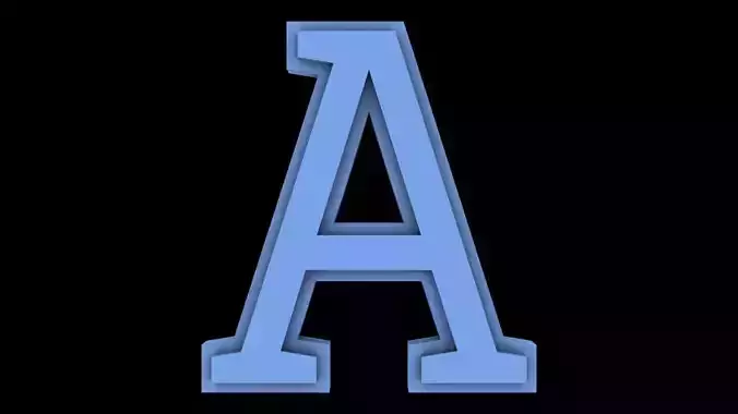 FONT-001 A - Capital Free low-poly 3D model