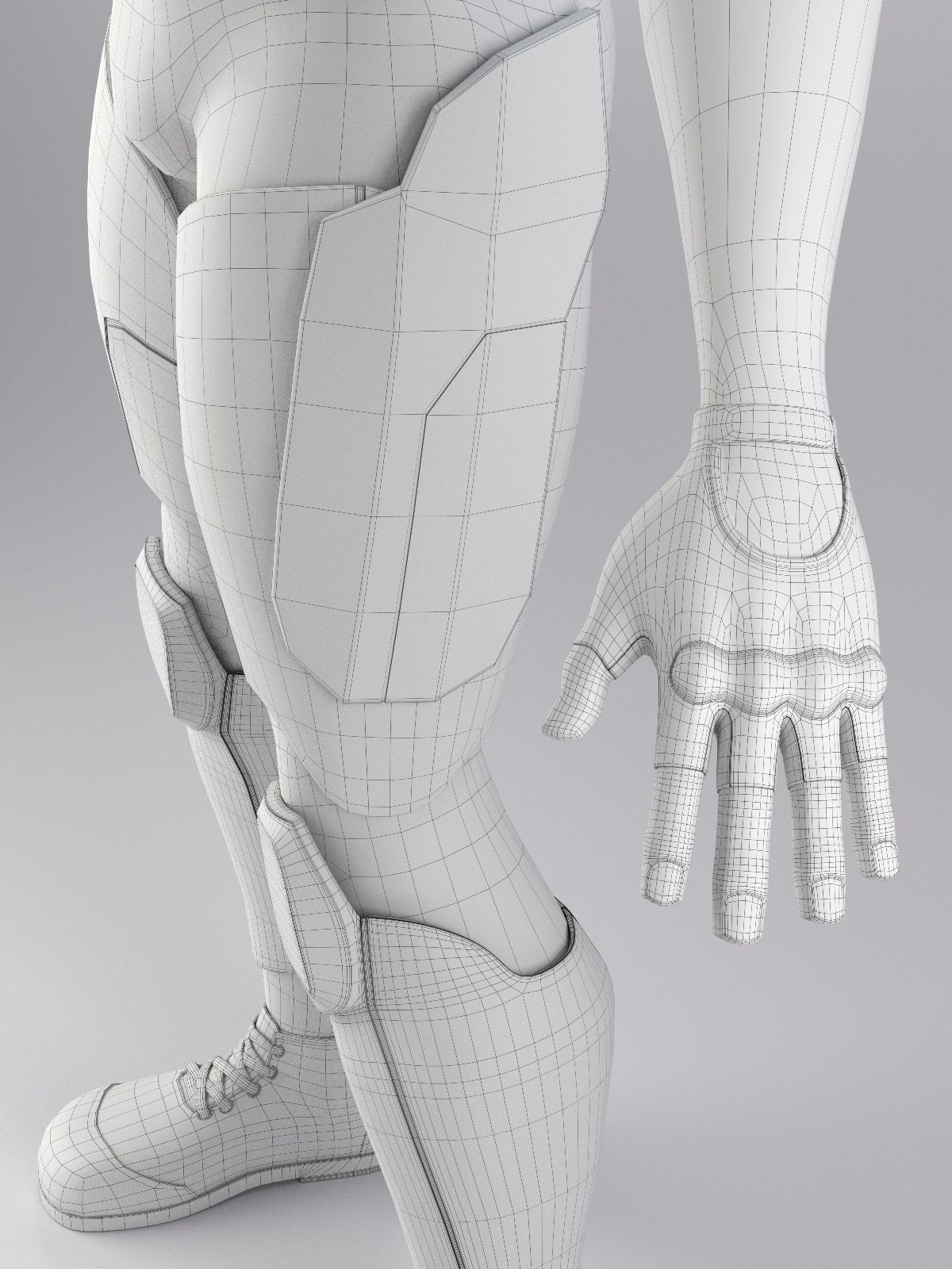Superhero mercenary Low-poly 3D model_16