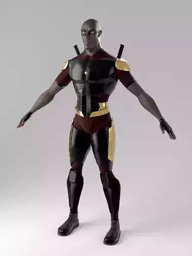 Superhero mercenary Low-poly 3D model