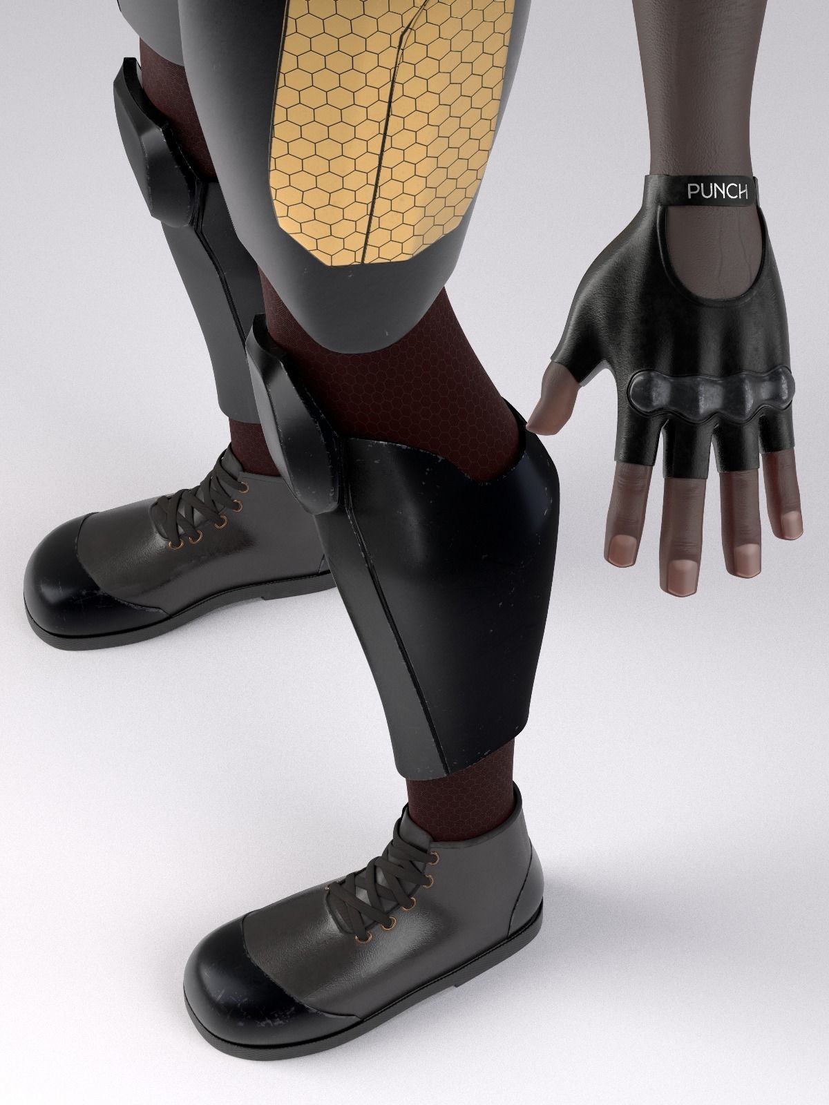 Superhero mercenary Low-poly 3D model_7