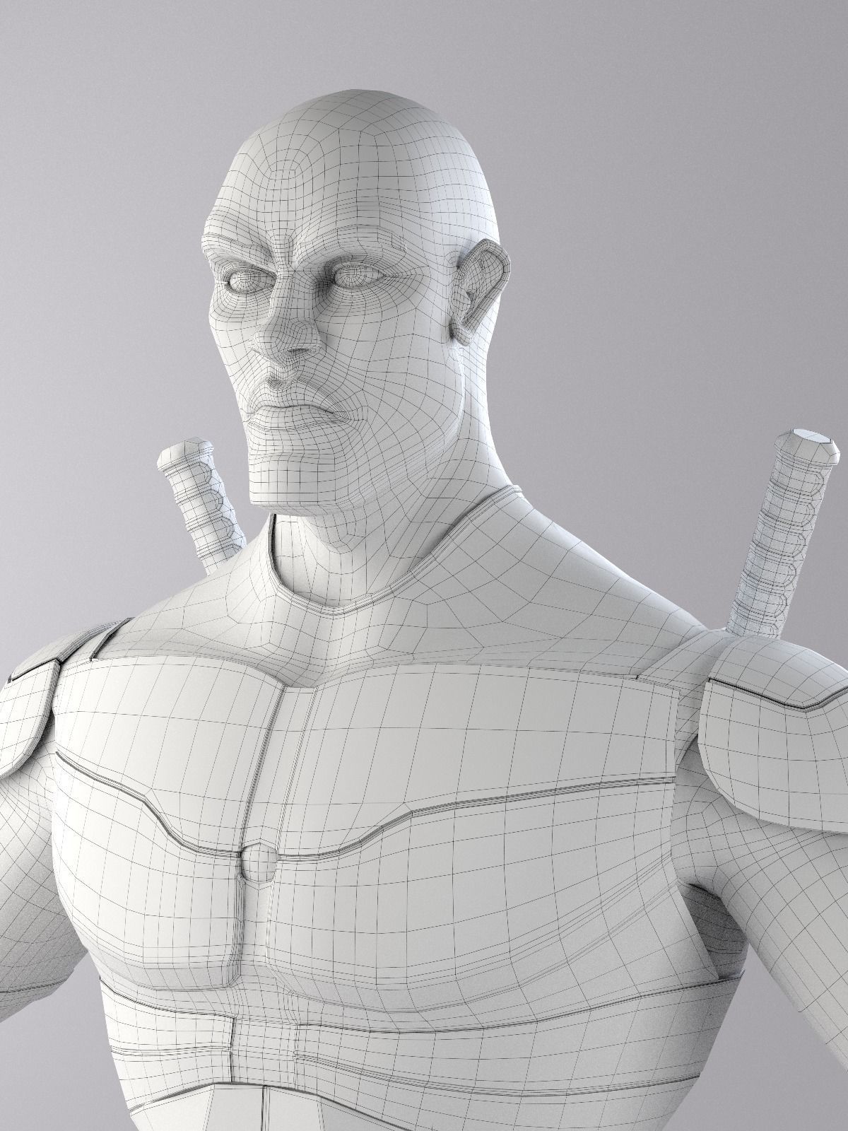 Superhero mercenary Low-poly 3D model_15