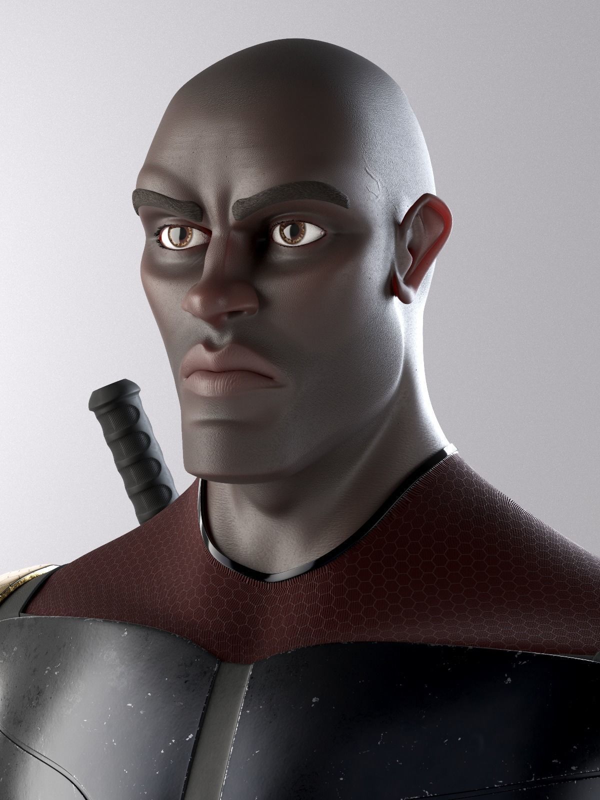 Superhero mercenary Low-poly 3D model_1