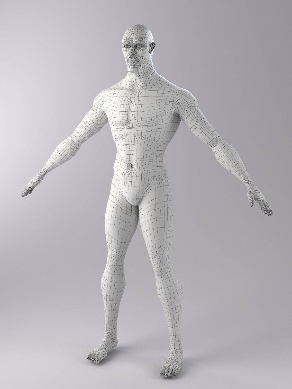Superhero mercenary Low-poly 3D model_13
