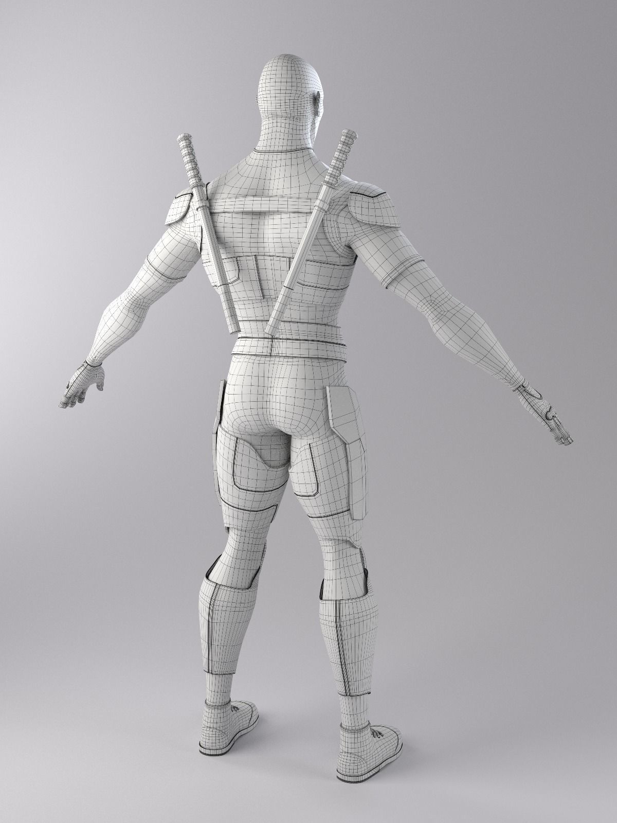 Superhero mercenary Low-poly 3D model_12