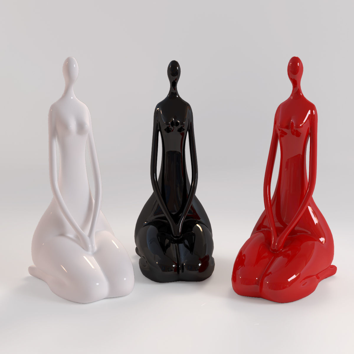 A set of statues of a lady 3D model_4