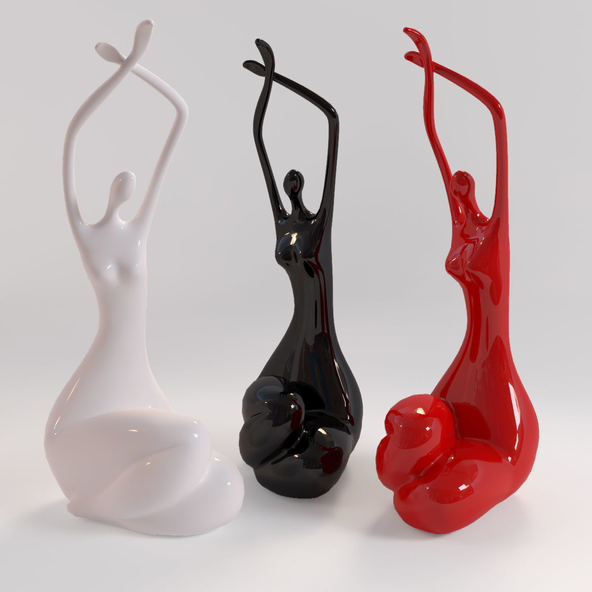 A set of statues of a lady 3D model_3