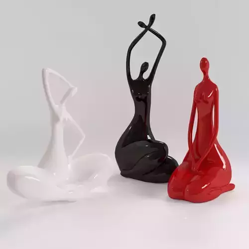 A set of statues of a lady 3D model