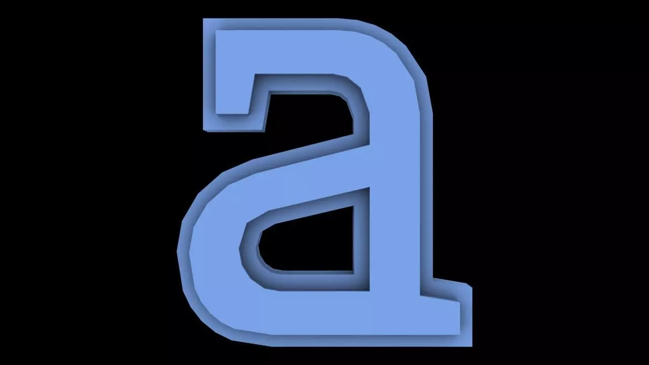 FONT-002 A - Small Free low-poly 3D model