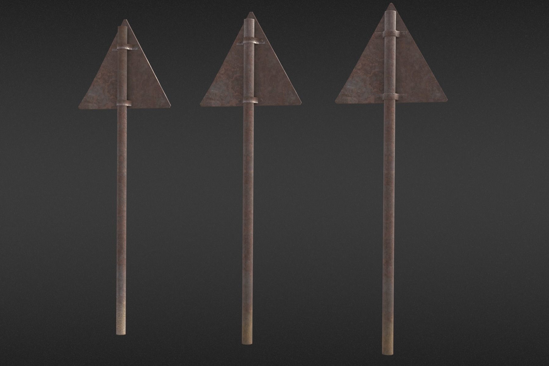 Game-ready Radioactivity sign rusty - Unity - HDRP - UE4 Low-poly 3D model_21