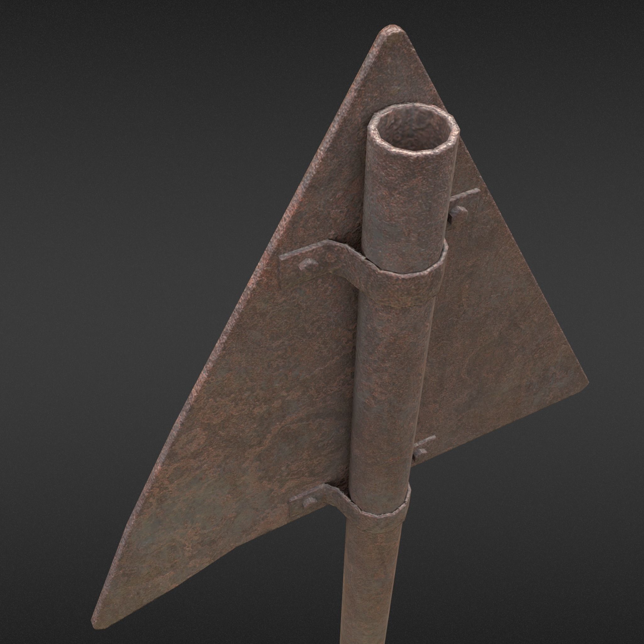 Game-ready Radioactivity sign rusty - Unity - HDRP - UE4 Low-poly 3D model_16