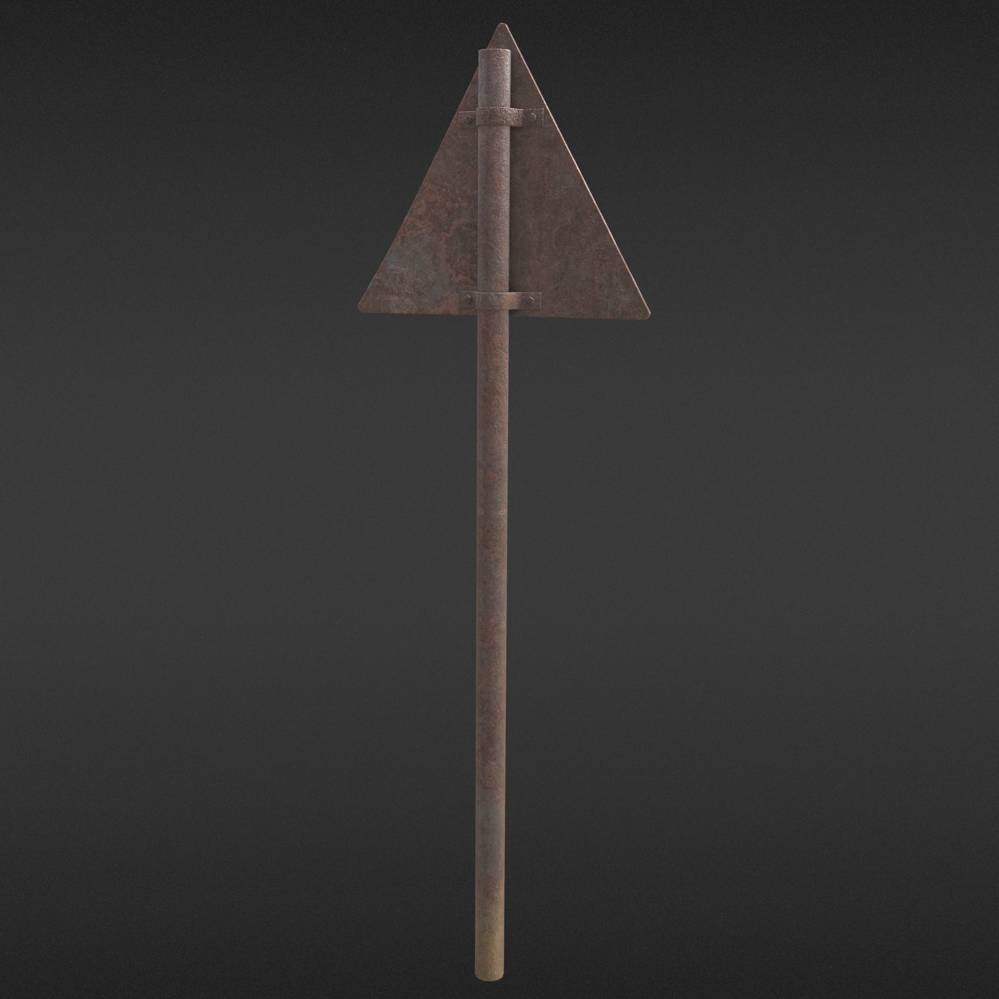Game-ready Radioactivity sign rusty - Unity - HDRP - UE4 Low-poly 3D model_3