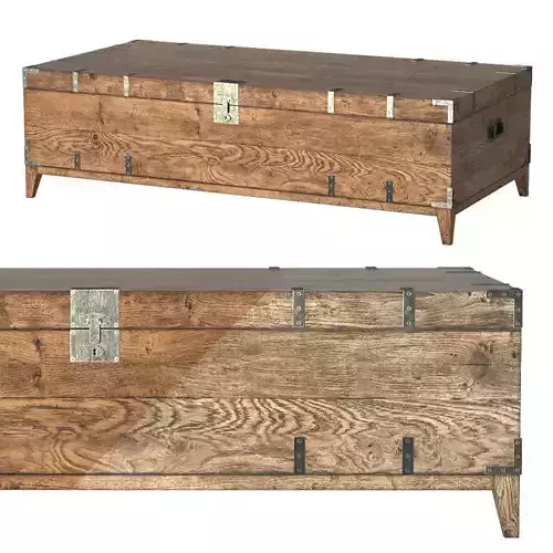 CAYDEN CAMPAIGN RECTANGULAR TRUNK TABLE