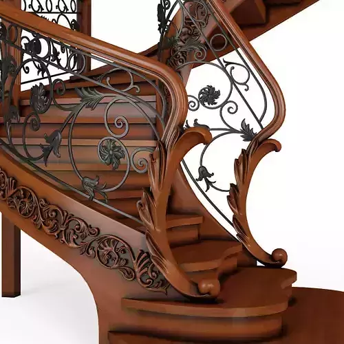 Stairs wrought iron staircase 3D model