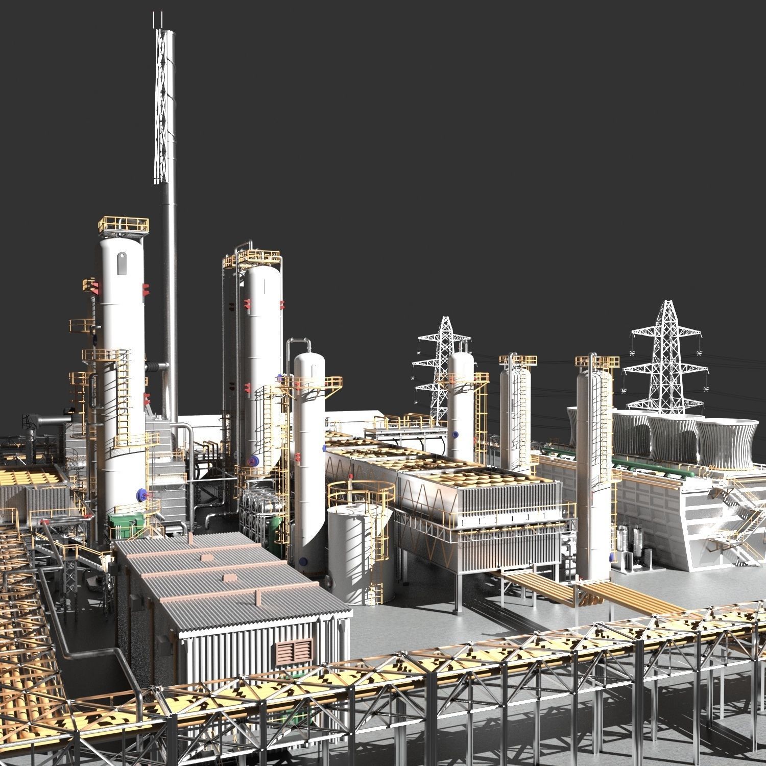 Oil Refinery 3D model