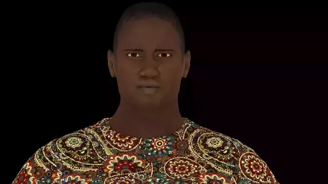 Model 2 man in jeans and floral shirt