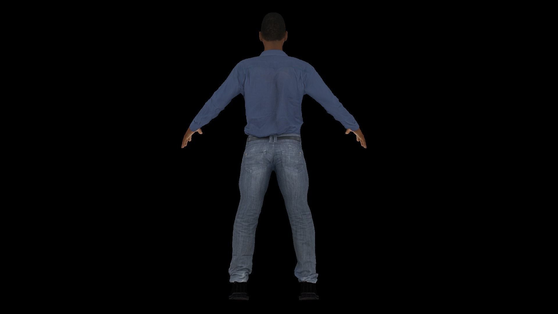Model 1 man in jeans and shirt 3D model_4