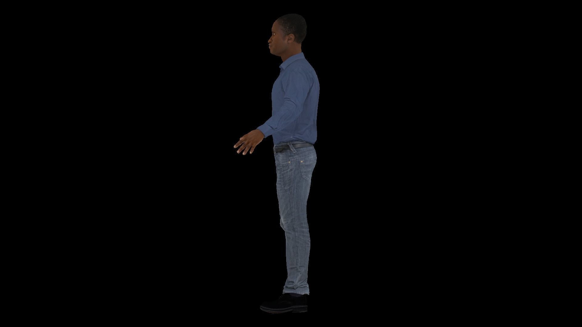 Model 1 man in jeans and shirt 3D model_3