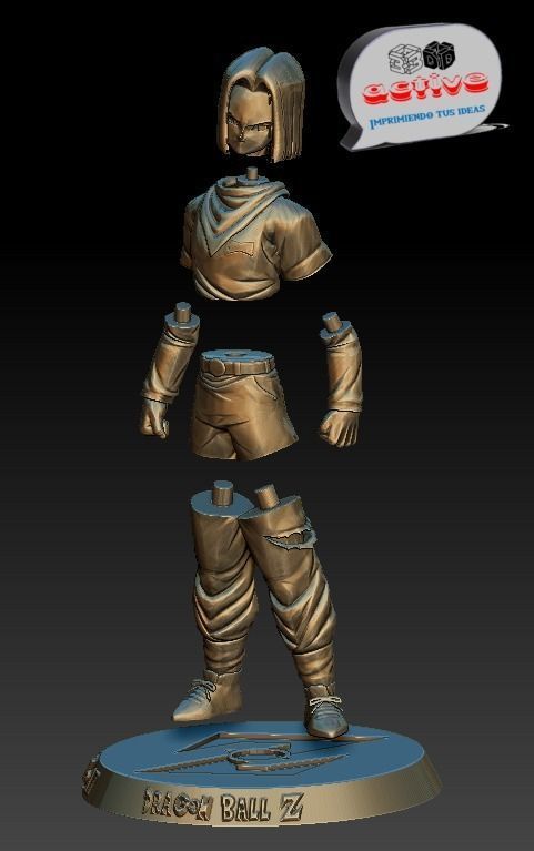 Dragon Ball Z - Android No 17 3D print model_4