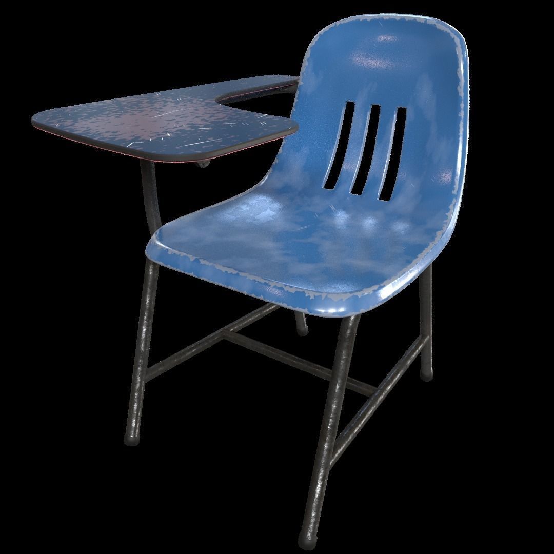 PBR Old School Chair with variations Free 3D model_7