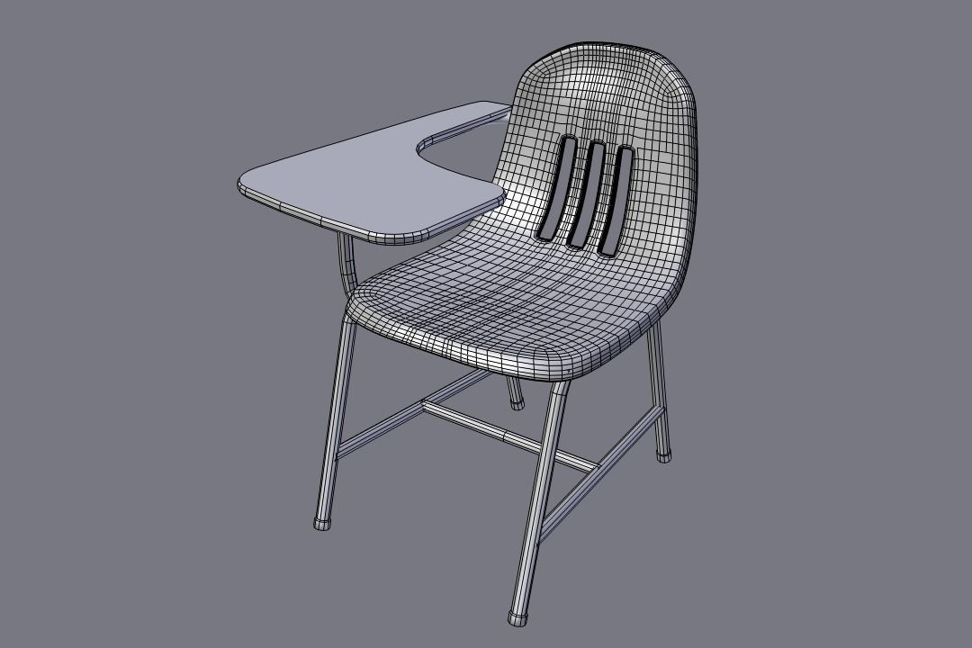 PBR Old School Chair with variations Free 3D model_1