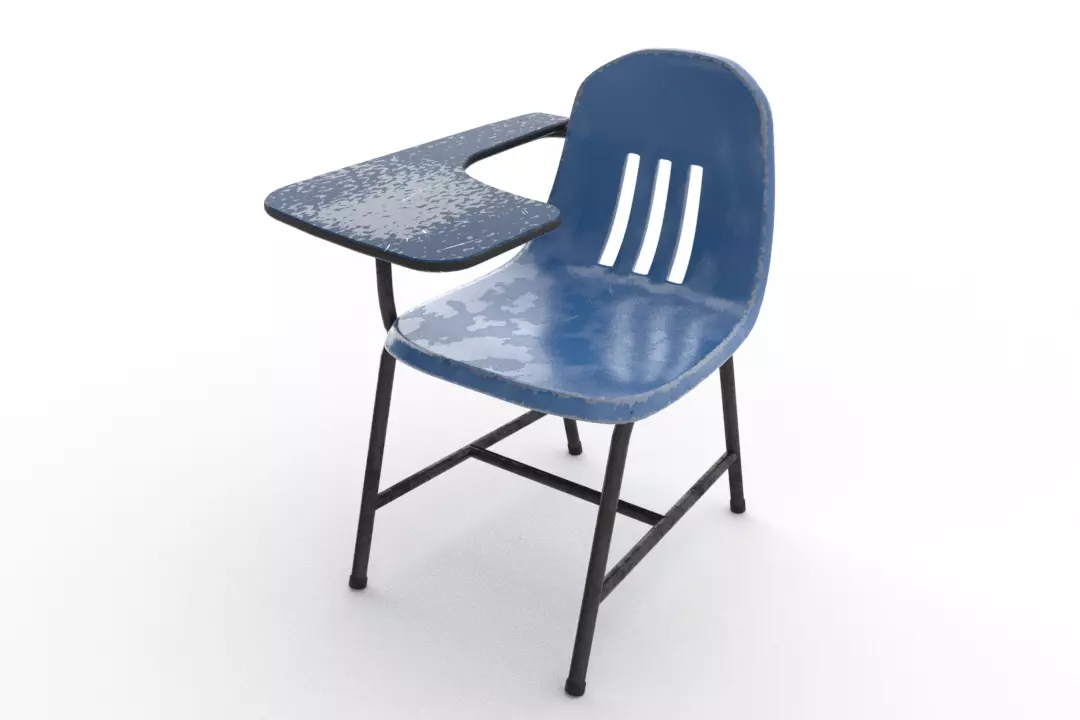 PBR Old School Chair with variations Free 3D model_0