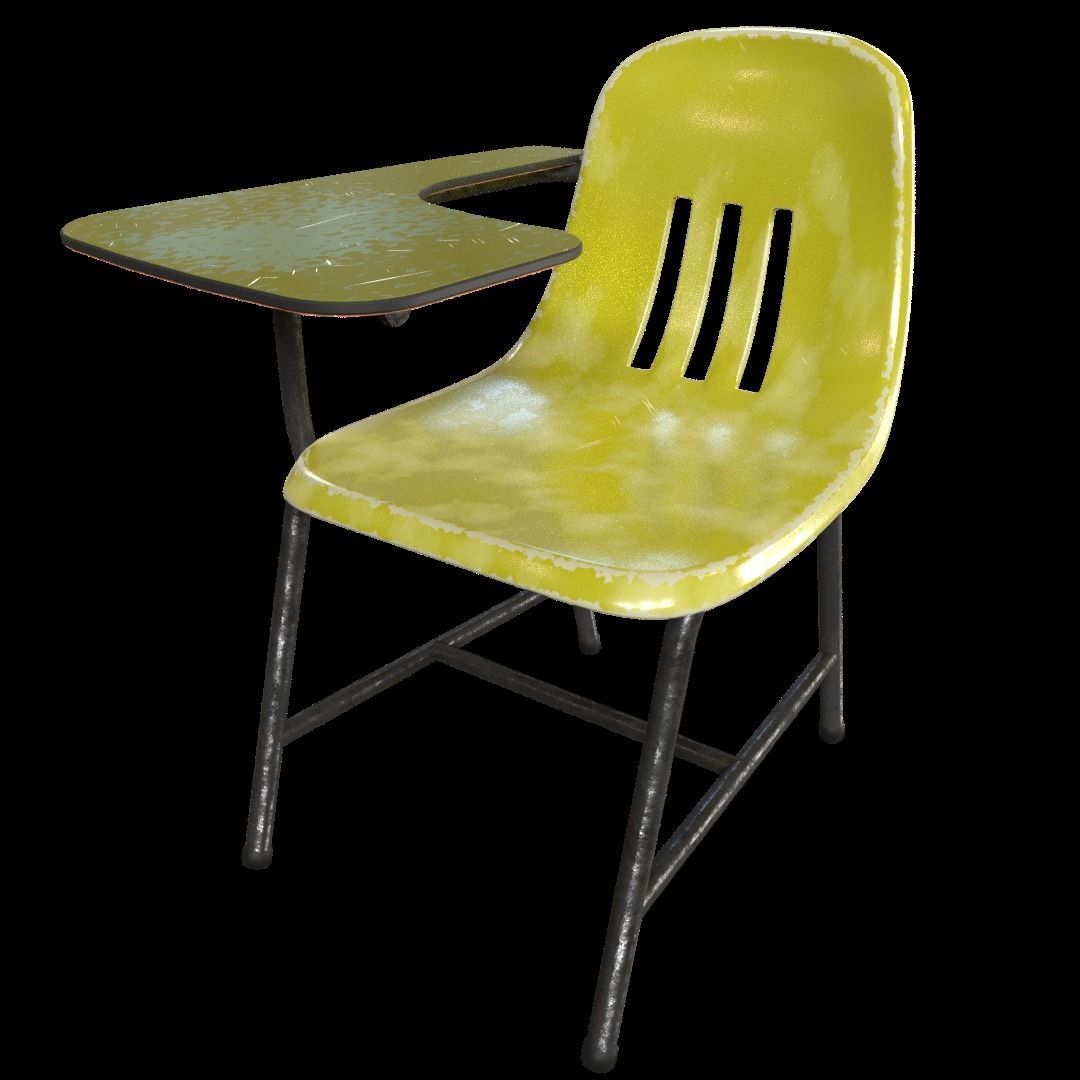 PBR Old School Chair with variations Free 3D model_9