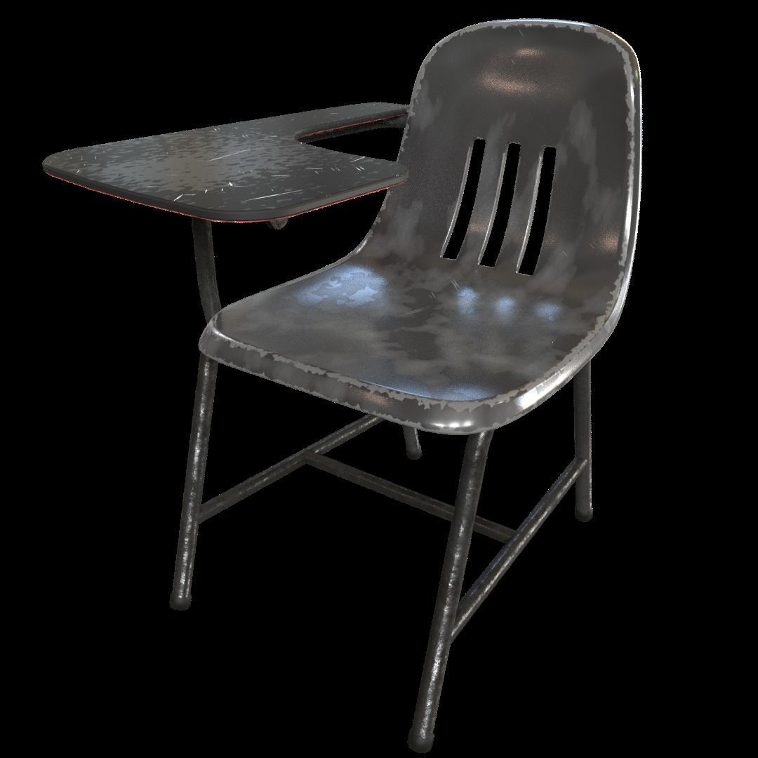 PBR Old School Chair with variations Free 3D model_6