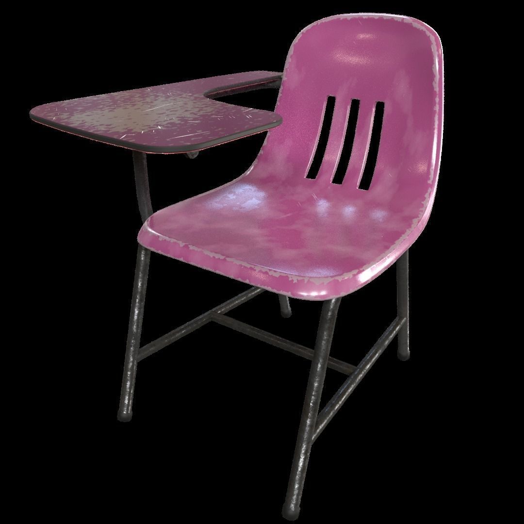 PBR Old School Chair with variations Free 3D model_5