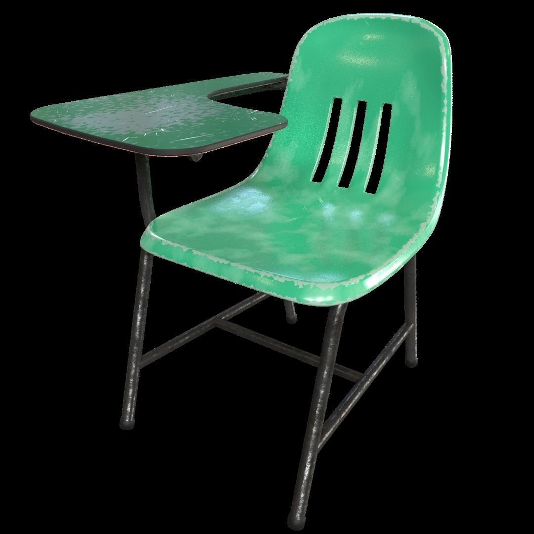 PBR Old School Chair with variations Free 3D model_8