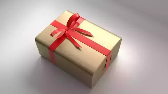Gold Gift Box 6 with Ribbon